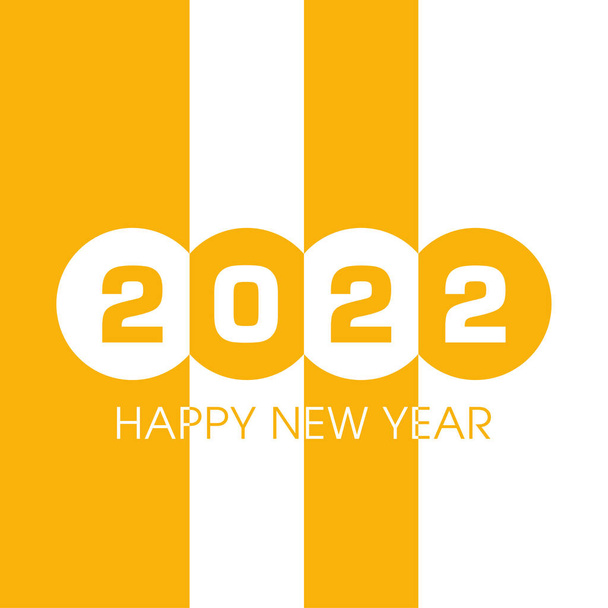 Šťastný nový rok 2022 Text Design vektor. - Vektor, obrázek