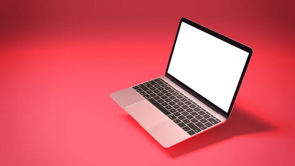 Burla de la computadora portátil moderna con pantalla en blanco. - Foto, imagen