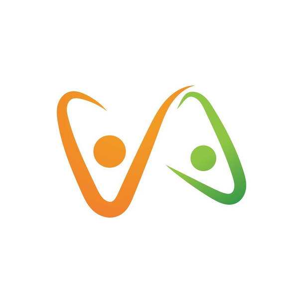 Carácter humano logotipo signo ilustración vector diseño - Vector, imagen