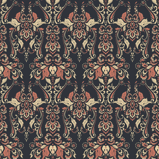Vintage floral seamless patten. Classic Baroque wallpaper. seamless vector background - Vecteur, image