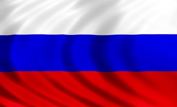 Bandeira russa de seda
 - Foto, Imagem