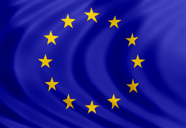 Europeiska unionens flagga av silke - 写真・画像