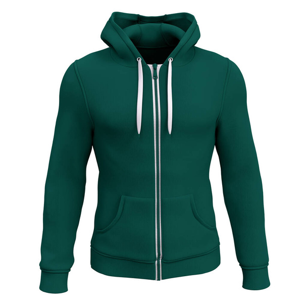 You do not need to be an expert if you use this Front View Amazing Men's Zip Up Hoodie Mockup In Cadmium Green Color - Photo, Image