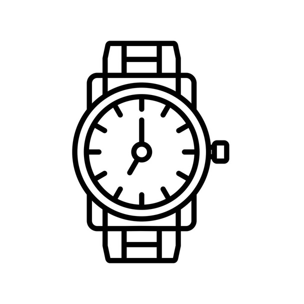 Wristwatch Vector Line Icon Desig - Vetor, Imagem