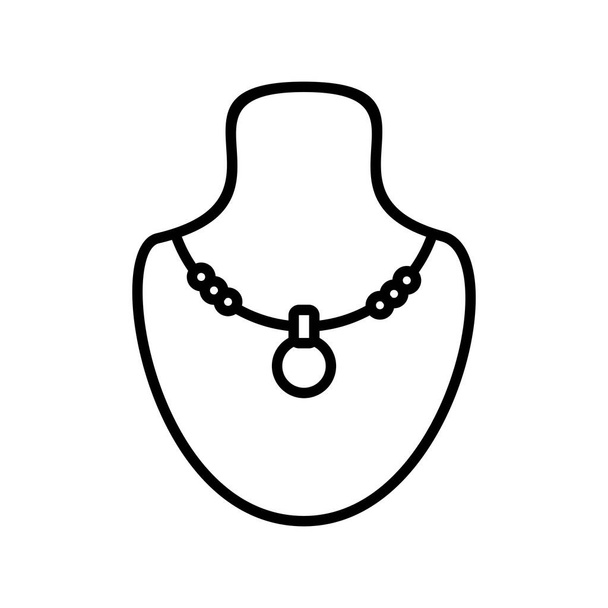 Necklace Vector Line Icon Desig - Vetor, Imagem
