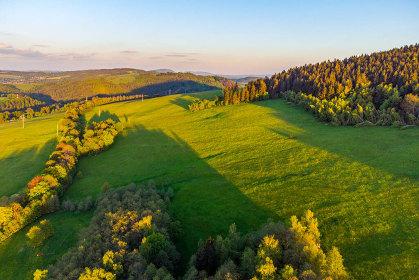 Green rural landscape from above - Fotoğraf, Görsel