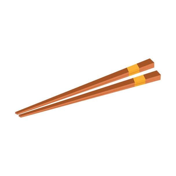 wooden chopsticks cutleries - Vector, Image