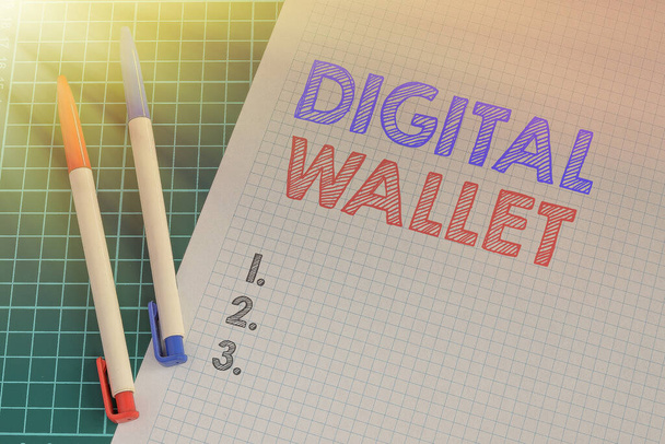 Konzeptionelle Anzeige Digital Wallet. Der Geschäftsansatz ist ein Finanzkonto, das die Erstellung einer Online-Transaktion ermöglicht. - Foto, Bild