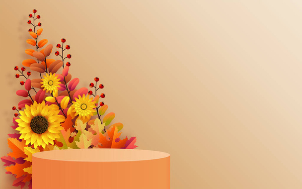 3d podium background products with geometric form - ベクター画像