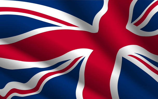 Nahaufnahme der gerafften Flagge des Vereinigten Königreichs - Vektor, Bild