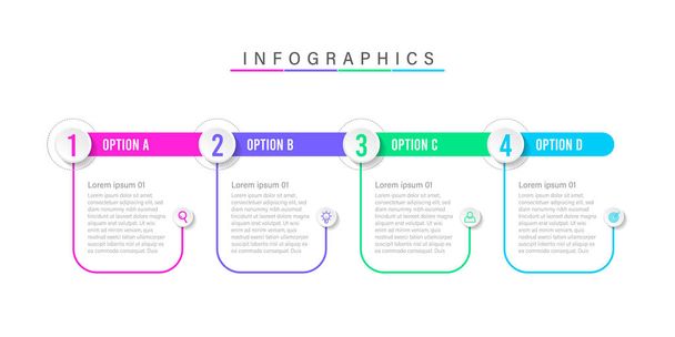 4 steps infographic template design - Διάνυσμα, εικόνα