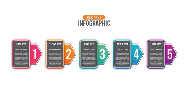 5 шагов бизнес-инфографический шаблон - Вектор,изображение