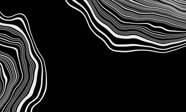 Representación 3D. Líneas abstractas de contorno de montaña en blanco y negro. Terreno topográfico. - Foto, Imagen