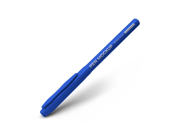 Stift mit Mütze 3D Illustration Attrappe Szene auf isoliertem Hintergrund - Foto, Bild