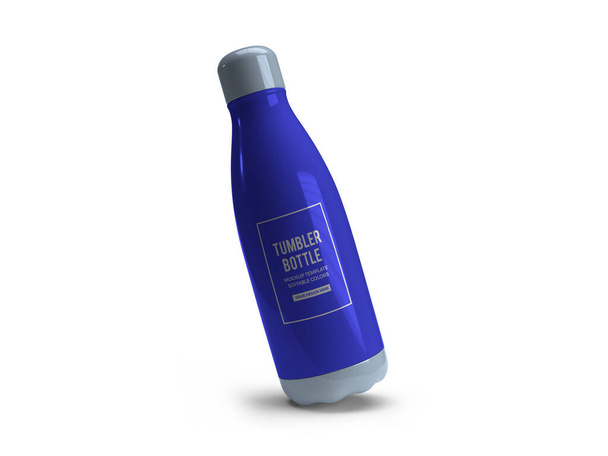 Drinking Tumbler Bottle 3D Illustration Mockup Scene on Isolated Background - 写真・画像