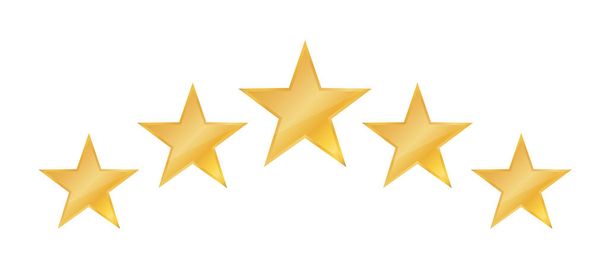 Five stars icon. Stars rating review icon for website and mobile apps. on white background. Vector illustration - Vector, Image