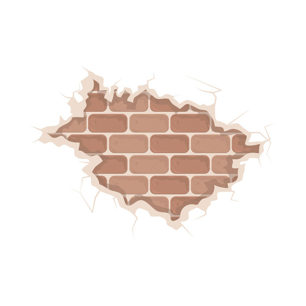 ladrillo de pared dañado - Vector, Imagen