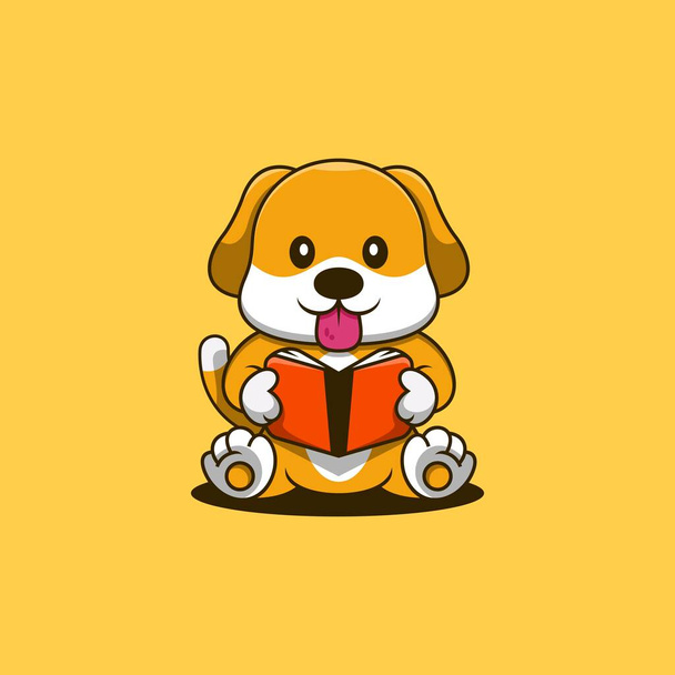 dog mascot character logo design vector illustration - Vector, Image