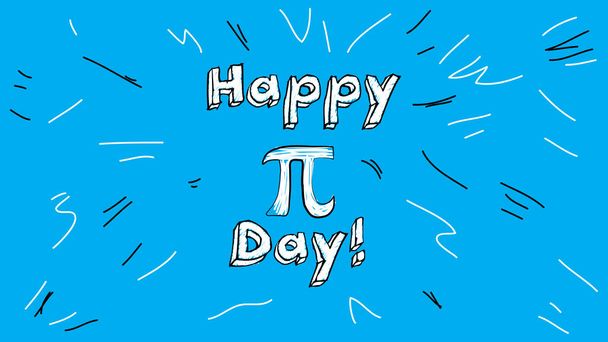 χαρούμενο γράμμα εορτασμού pi ημέρα απλό χέρι που ελάχιστο διάνυσμα - Διάνυσμα, εικόνα