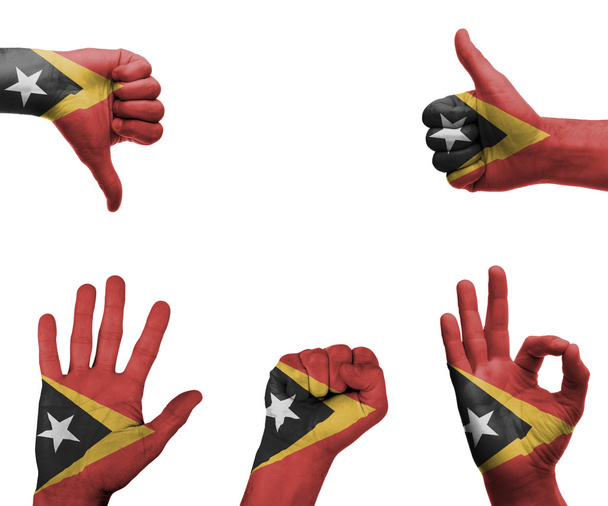 Hand set with the flag of East Timor - Photo, Image