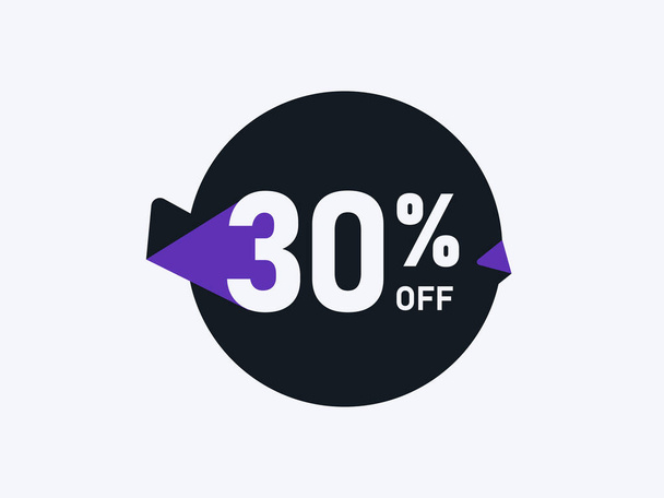 Speciální nabídka 30% sleva Round Sticker Design Vector - Vektor, obrázek