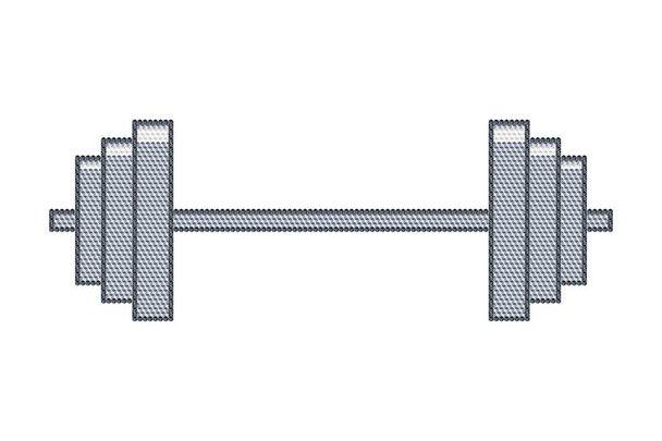 Die Kurzhantel aus 3D-Würfeln mit einem Satz von drei Gewichten für ein Fitness-Center - Vektor, Bild