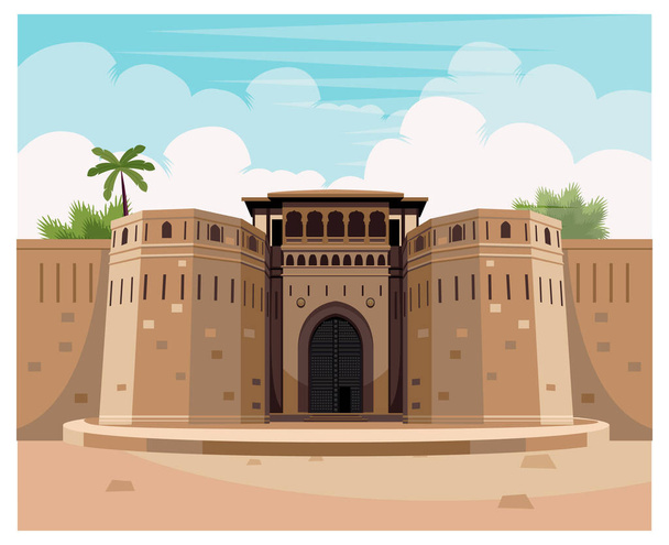 historische Shaniwar wada pune, maharashtra fort vector illustratie - Vector, afbeelding