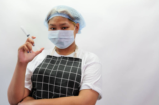 Asian women wear masks to prevent contagious diseases during the epidemic. - Fotó, kép
