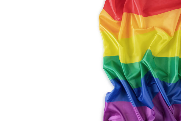 Rainbow, lgbt lippu eristetty valkoisella pohjalla kopiotilaa - Valokuva, kuva
