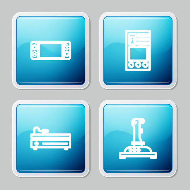 Set line Portable video game console, Create account screen, Video en Joystick voor arcade machine icoon. Vector - Vector, afbeelding