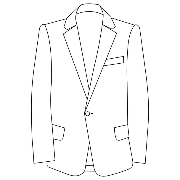 вектор, изолированный, эскиз, контур мужской куртки - Вектор,изображение