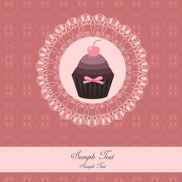 Vector illustration of sweet cupcake design - Vector, Image