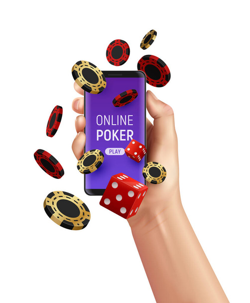 Composición del casino en línea - Vector, imagen