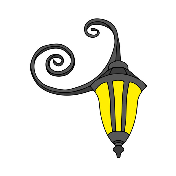 A Vector outline illustration of a black burning lamp is on a white background - Vector, Image