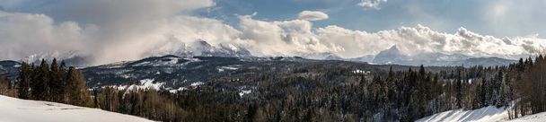Όμορφη άνοιξη τοπίο με θέα τα βουνά Tatra - Φωτογραφία, εικόνα