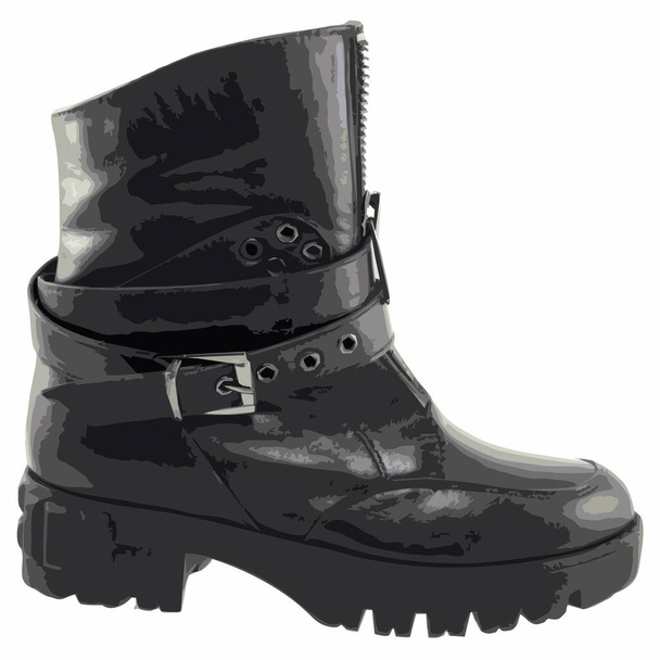 Women's autumn high-soled boot - Vector, Image