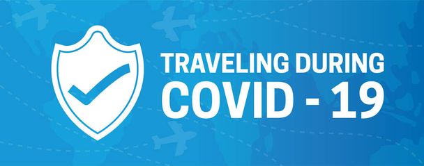 Traveling During Covid-19 Banner Illustration - Vector, Image