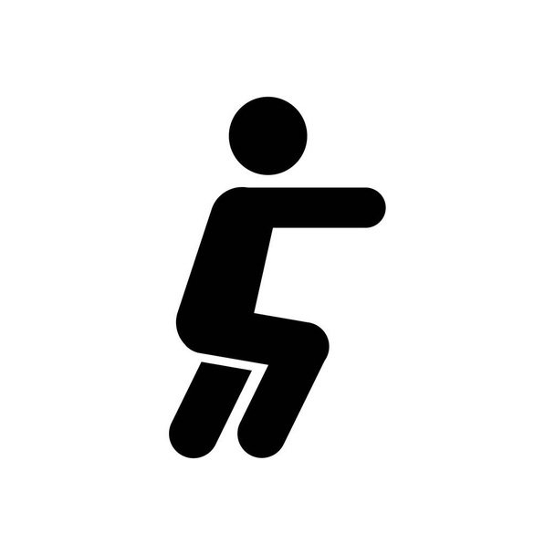 Άνθρωπος κάνει ασκήσεις εικονίδιο Άνθρωποι σε κίνηση ενεργό σημάδι τρόπου ζωής - Διάνυσμα, εικόνα