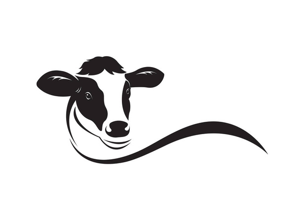 Vecteur de conception tête de vache sur fond blanc. Illustration vectorielle en couches facilement modifiable. Animaux de ferme. Animaux.  - Vecteur, image