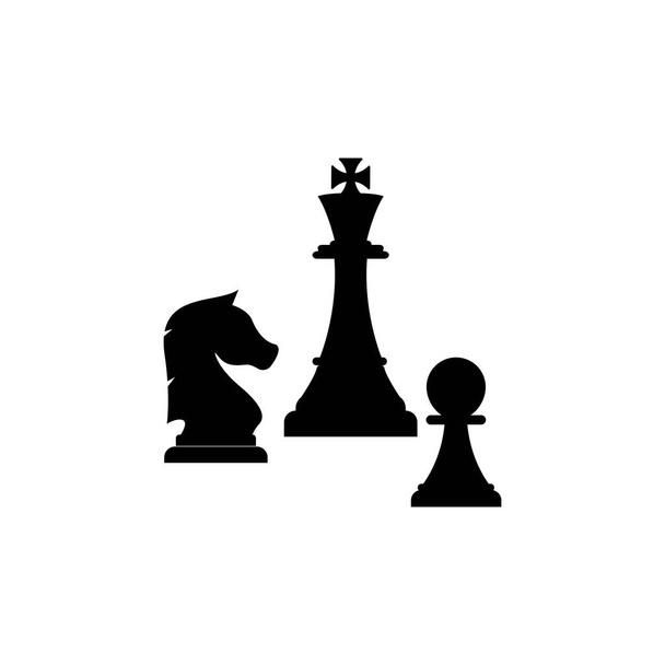 černá šachová ikona ilustrační design - Vektor, obrázek
