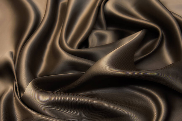 Brown viscose fabric texture. Background, pattern. - Photo, Image