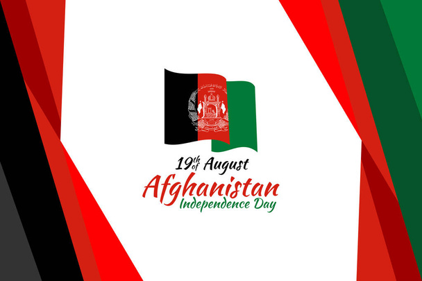 August 19, Happy Independence Day of Afghanistan vector illustration. Suitable for greeting card, poster and banner - Vector, Image