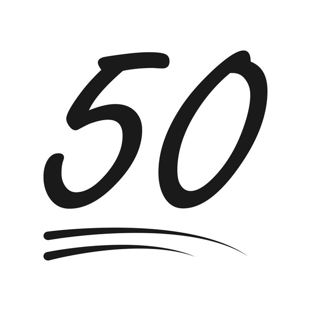Trouwnummer belettering, 50 vieren volger pictogram, web online post vector illustratie . - Vector, afbeelding