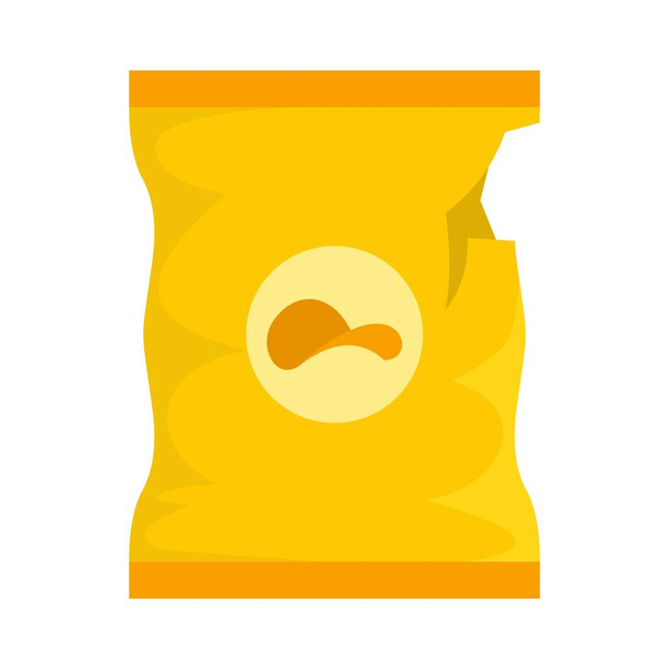 Empty chips package icon flat isolated vector - Wektor, obraz