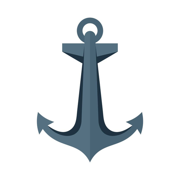 Captain anchor icon flat isolated vector - Wektor, obraz