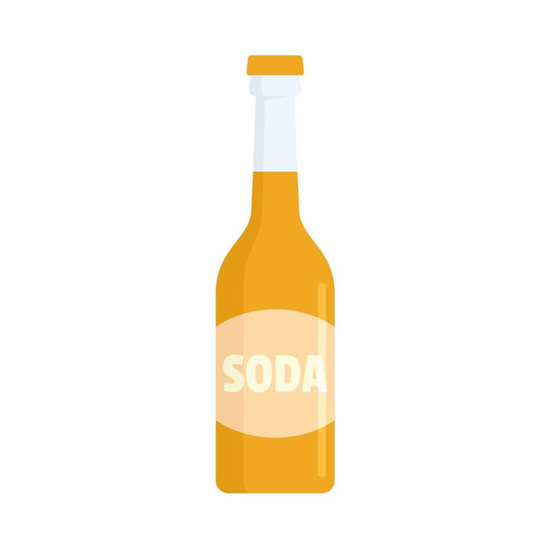 Soda bottle icon flat isolated vector - Vektör, Görsel