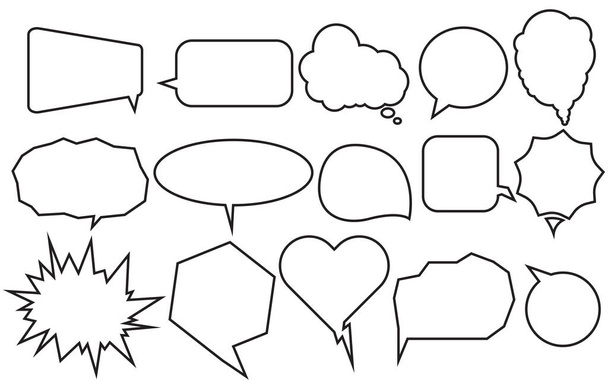 Nastavit hlasové bubliny různých tvarů na bílém pozadí. chat box nebo chat vektor čmáranice zpráva nebo ikona komunikace Cloud mluvení pro komiksy a komiksy zprávy dialog - Vektor, obrázek