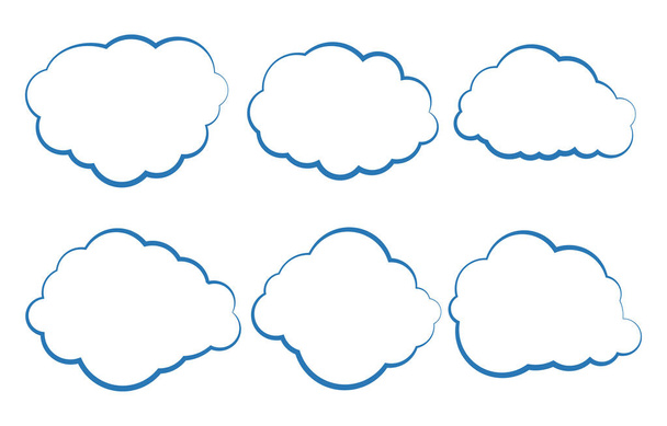 Définir des bulles de parole sur fond blanc. boîte de dialogue ou message vectoriel de chat ou icône de communication Cloud parlant pour les bandes dessinées et la boîte de dialogue de message de bande dessinée - Vecteur, image