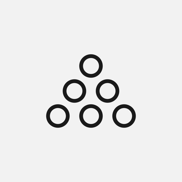 Icono de triángulo de billar aislado en el fondo. Bolas de billar símbolo moderno, simple, vector, icono para el diseño del sitio web, aplicación móvil, ui. Ilustración vectorial - Vector, imagen