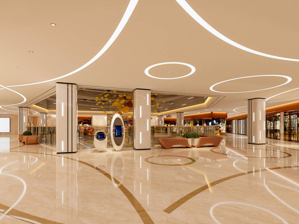 3d render of shopping center interior view - Photo, Image